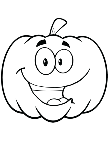 Cartoon Halloween Pumpkin Coloring Page